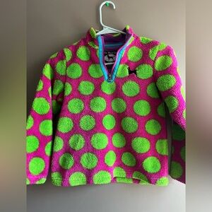 The Black Dog Kids Fleece Pullover - Pink and Green
